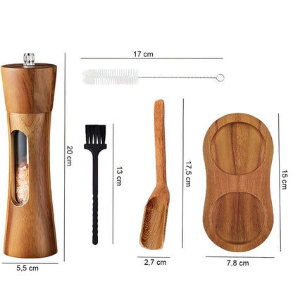 Classic Wooden Spice Mill Set