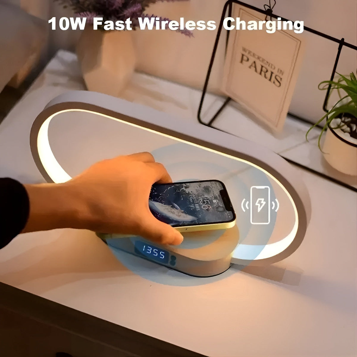 Smart LED Desk Lamp with USB Charger and Clock