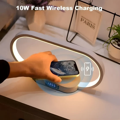 Smart LED Desk Lamp with USB Charger and Clock