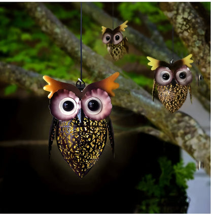 Outdoor Solar Owl Pendant Light
