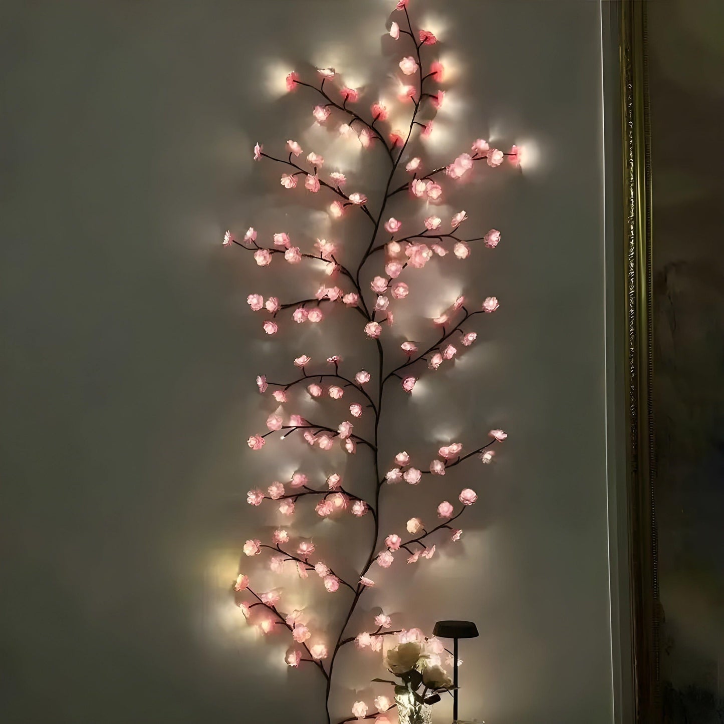 Pretty Pink Floral USB Table Lamp