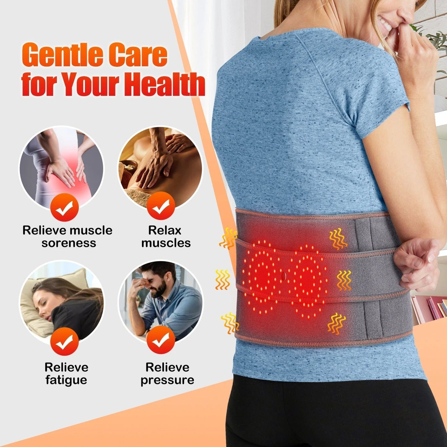 Warm Back Support for Lower Back Pain Relief