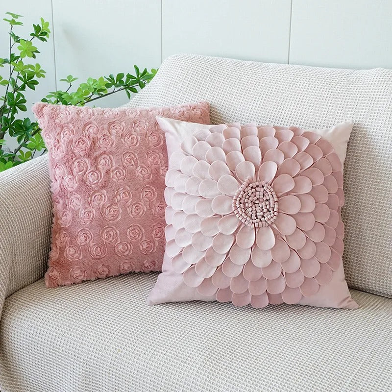 Soft Pink Rabbit Cushion Cover