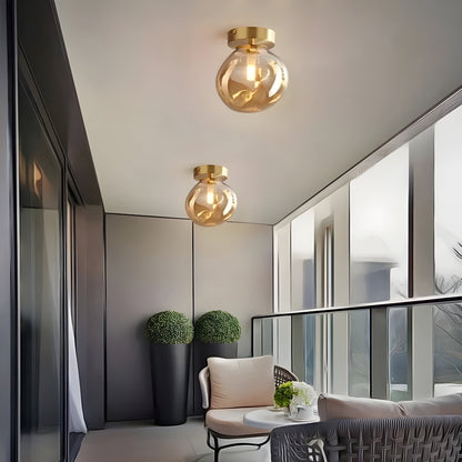 Sleek Glass Ceiling Lamp