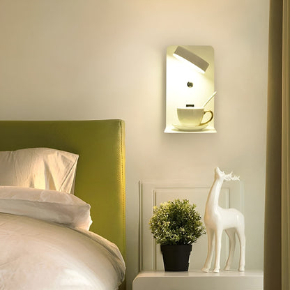 Slim LED Wall Light with USB Charger - Black White Design