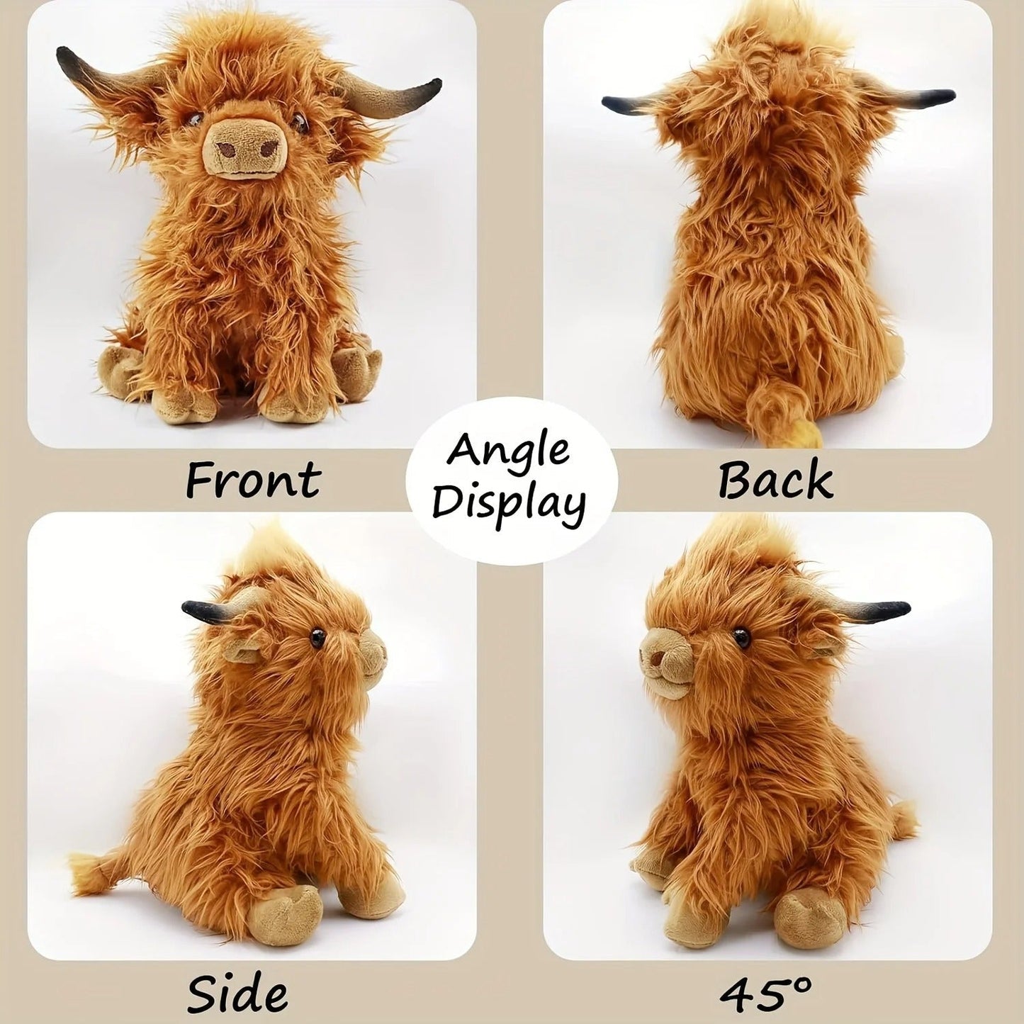 Plush Highland Cow Stuffed Animal Toy