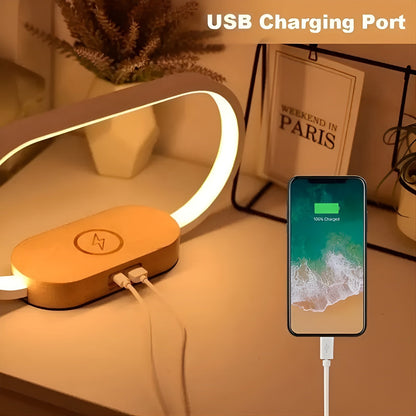 Smart LED Desk Lamp with USB Charger and Clock
