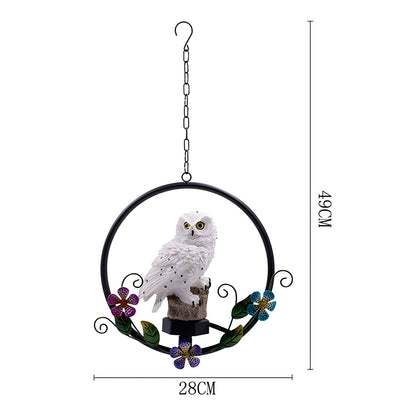 Outdoor Solar Owl Pendant Light