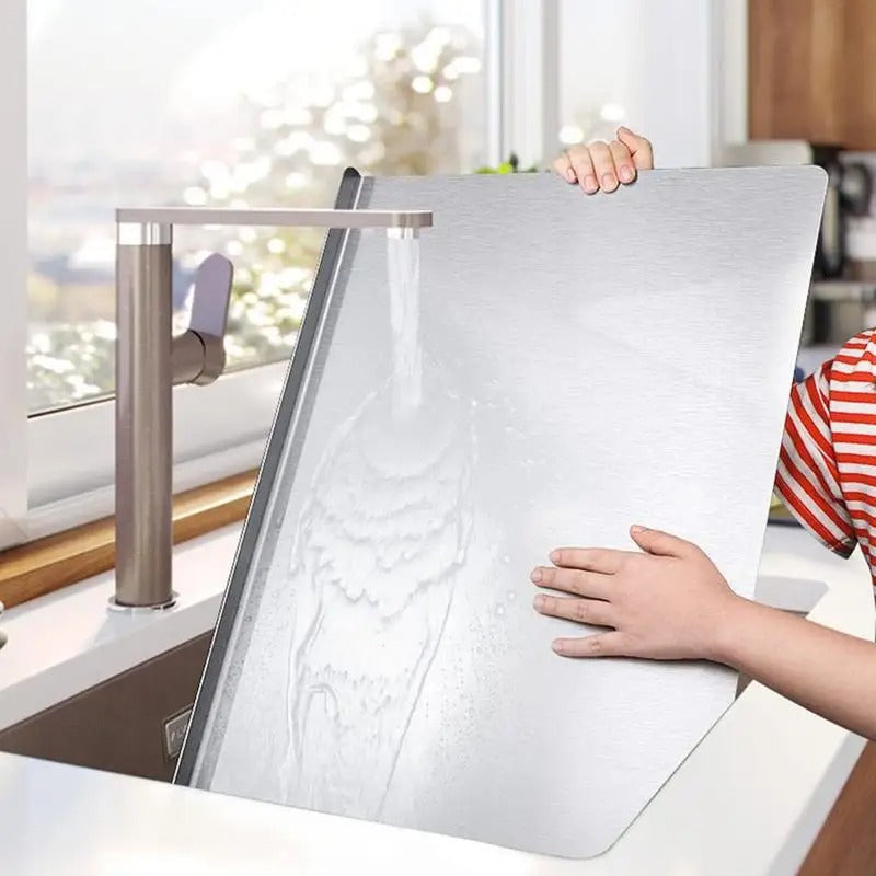 Premium Stainless Steel Cutting Board with Edge