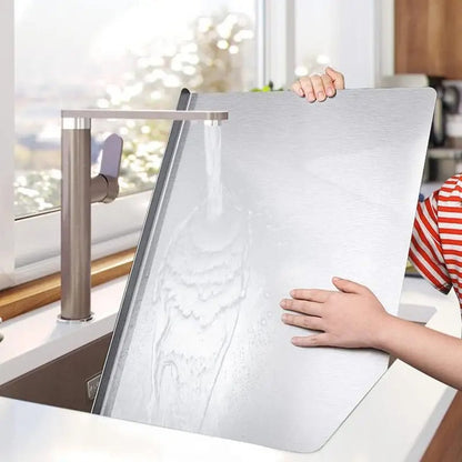 Premium Stainless Steel Cutting Board with Edge