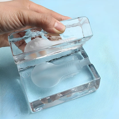 Sleek Ice Cube Glass Table Lamp