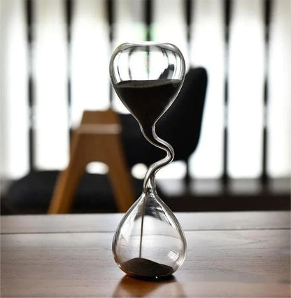 Elegant Black Hourglass Glass Lamp