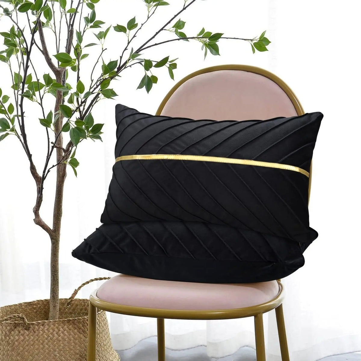 Elegant Black Velvet Cushion Cover