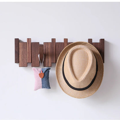 Modern Wooden Piano Coat Rack and Shelf