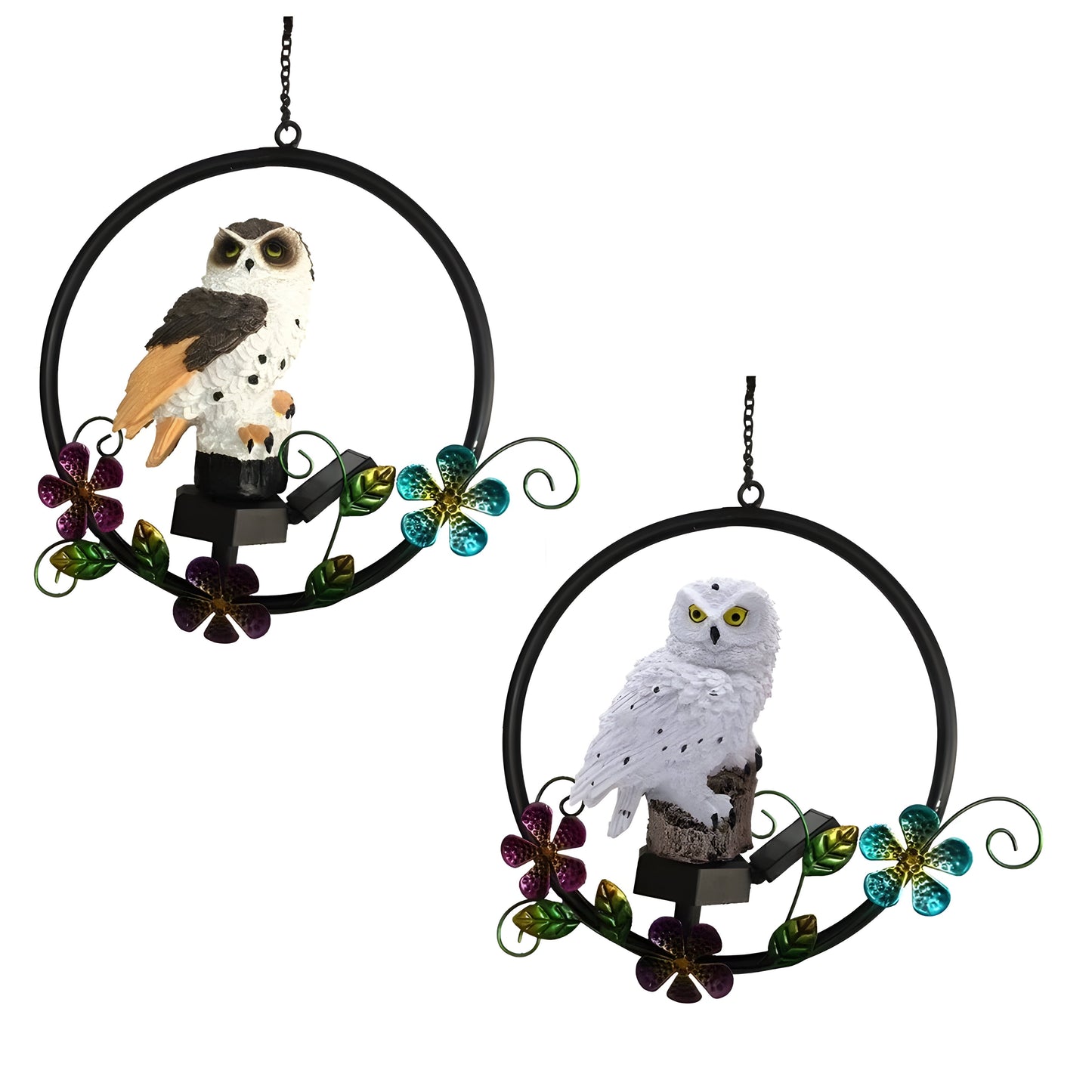 Outdoor Solar Owl Pendant Light