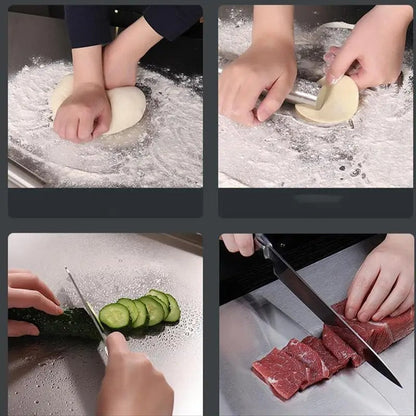 Premium Stainless Steel Cutting Board with Edge