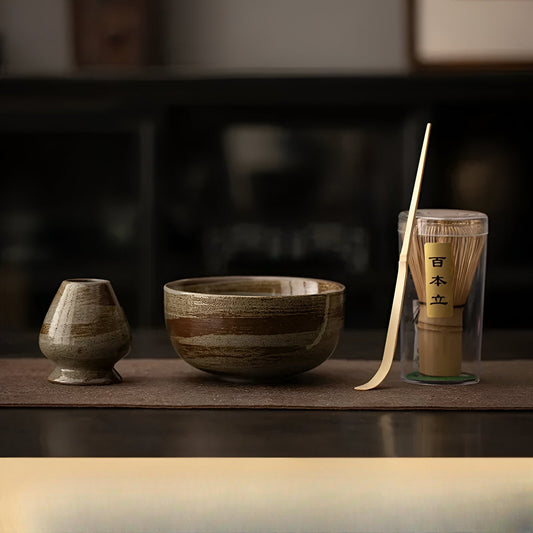 Traditional Green Tea Ceramic Set 4 Piece - Cofik