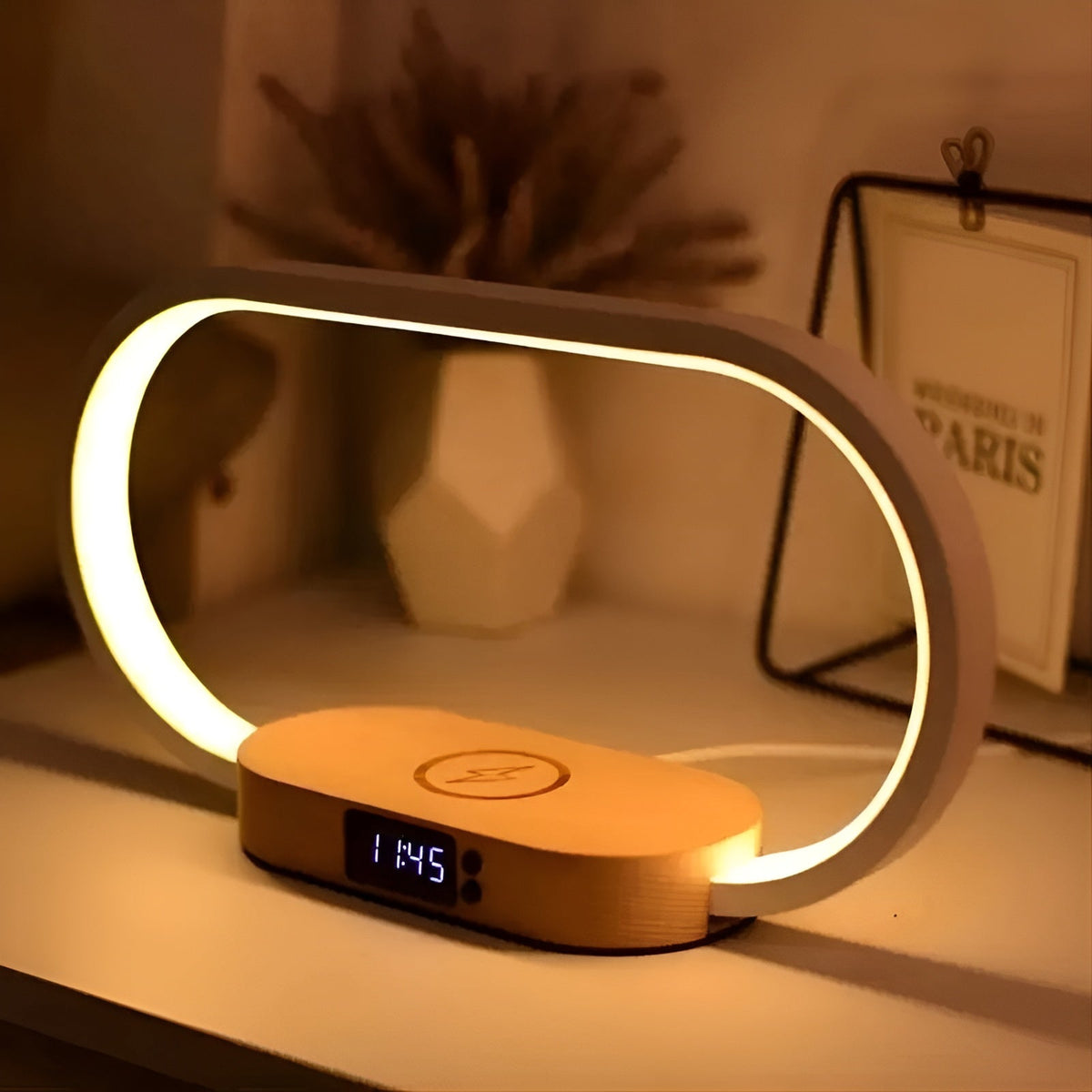 Smart LED Desk Lamp with USB Charger and Clock - Cofik