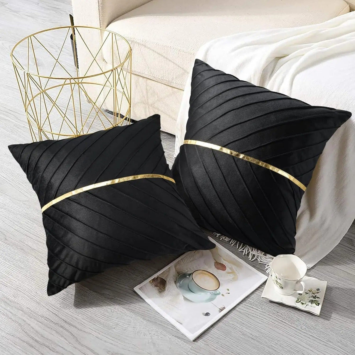 Elegant Black Velvet Cushion Cover