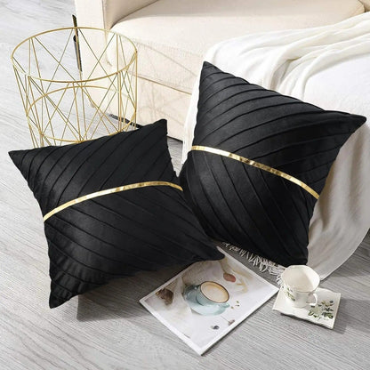 Elegant Black Velvet Cushion Cover