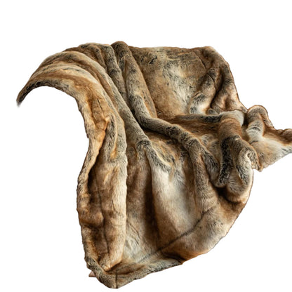 Cozy Fleece Winter Blanket with Soft Fur Trim