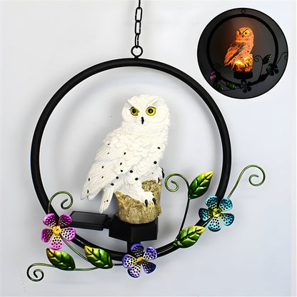 Outdoor Solar Owl Pendant Light