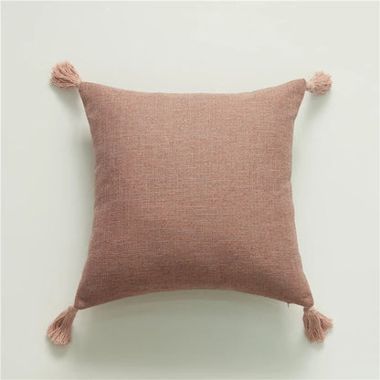 Luxurious Cotton Cushion Cover with Colorful Tassels