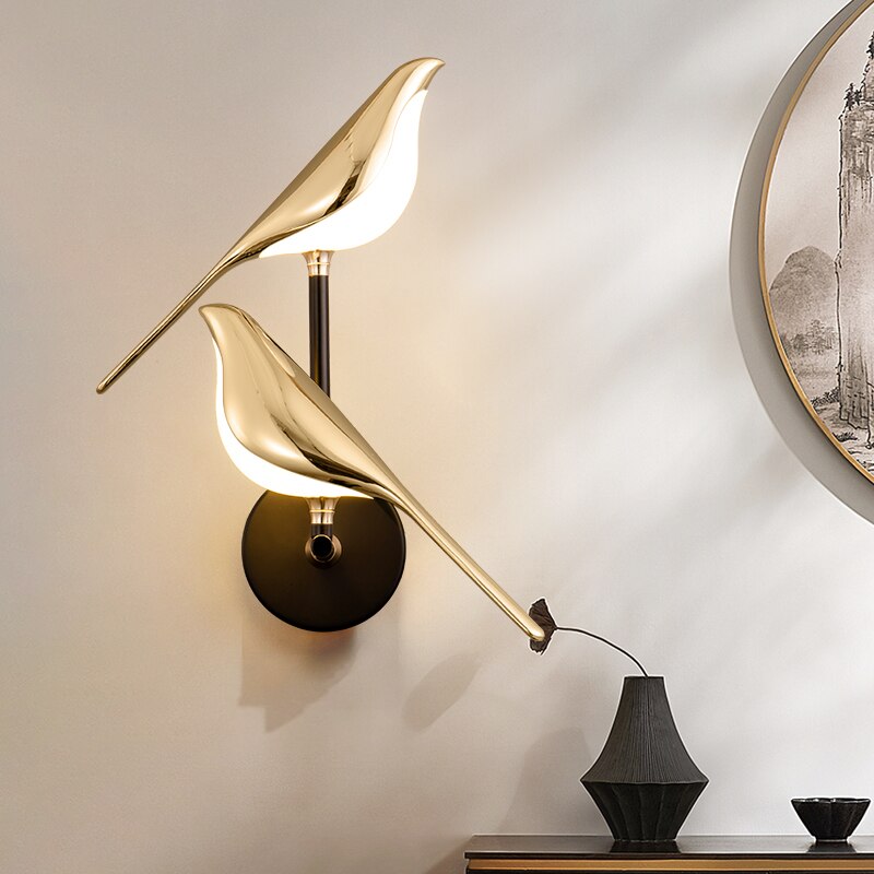 Bright LED Bird Wall Light Fixture