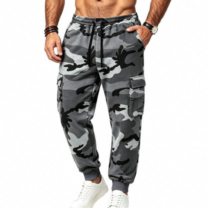 Men's Cargo Joggers with Elastic Waistband, Multiple Pockets and Sporty Fit