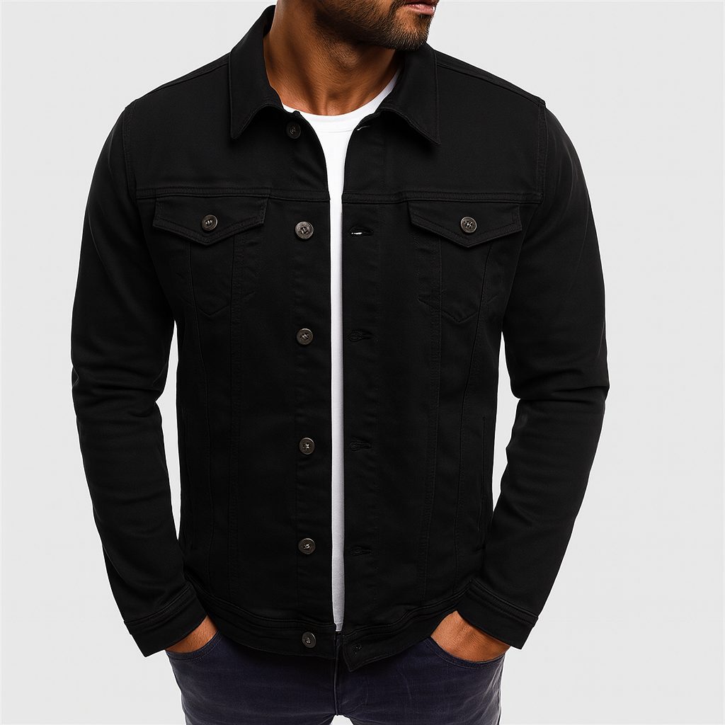 Men's Casual Solid Denim Jacket