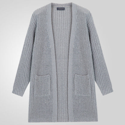 Men's Chunky Knit Open-Front Textured Cardigan