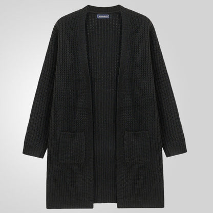 Men's Chunky Knit Open-Front Textured Cardigan