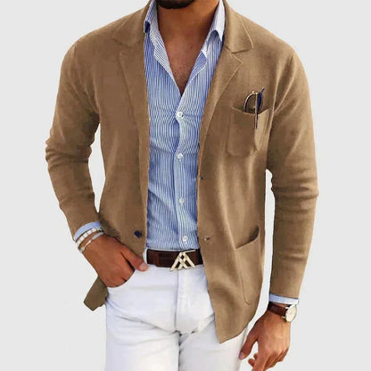 Men's Classic Blazer with Lapel Collar