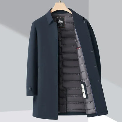 Men's Down-Filled Trench Coat – Timeless and Warm for Everyday Wear