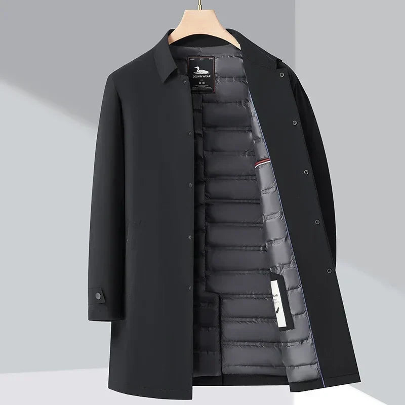 Men's Down-Filled Trench Coat – Timeless and Warm for Everyday Wear