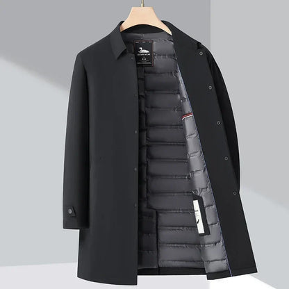Men's Down-Filled Trench Coat – Timeless and Warm for Everyday Wear