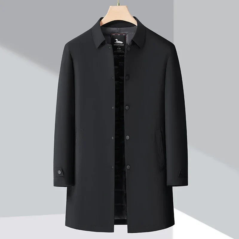 Men's Down-Filled Trench Coat – Timeless and Warm for Everyday Wear