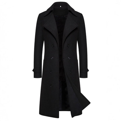 Men's Elegant Double-Breasted Wool Coat