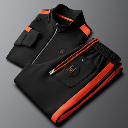 Men's Embroidered Two-Piece Tracksuit Set