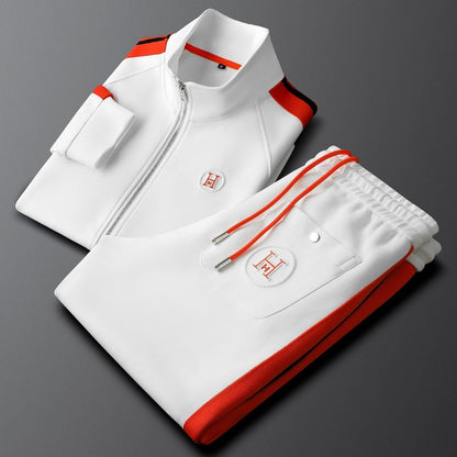 Men's Embroidered Two-Piece Tracksuit Set