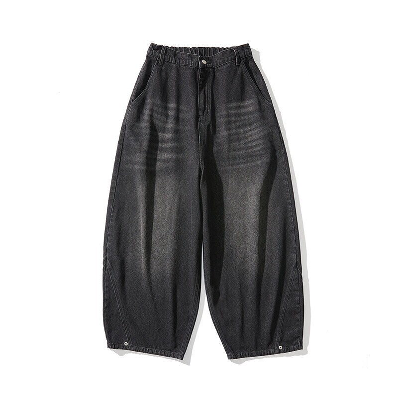 Men's Extra-Wide Baggy Jeans with Drop Crotch and Wide Hem