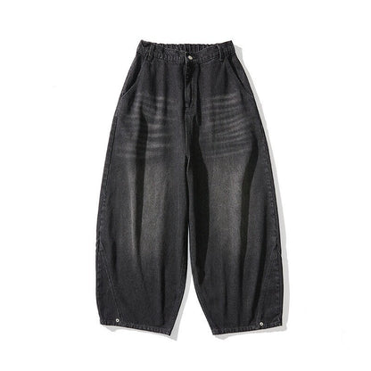 Men's Extra-Wide Baggy Jeans with Drop Crotch and Wide Hem