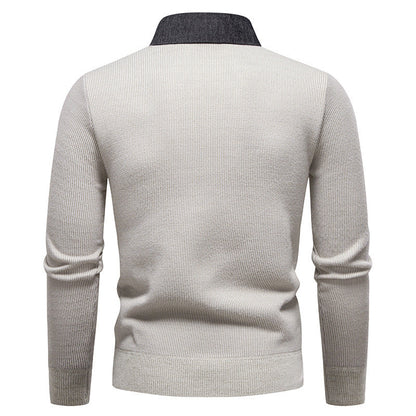 Men's Fine Knit Sweater with Modern Collar & Elegant Design | Charly