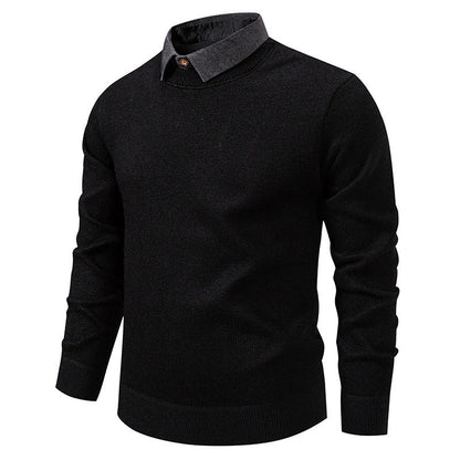 Men's Fine Knit Sweater with Modern Collar & Elegant Design | Charly