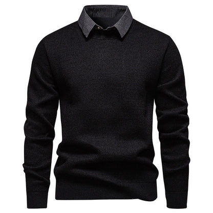 Men's Fine Knit Sweater with Modern Collar & Elegant Design | Charly