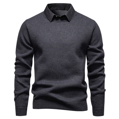 Men's Fine Knit Sweater with Modern Collar & Elegant Design | Charly