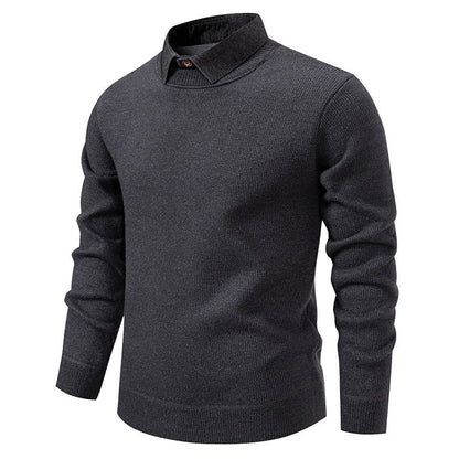 Men's Fine Knit Sweater with Modern Collar & Elegant Design | Charly