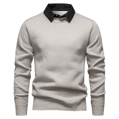 Men's Fine Knit Sweater with Modern Collar & Elegant Design | Charly