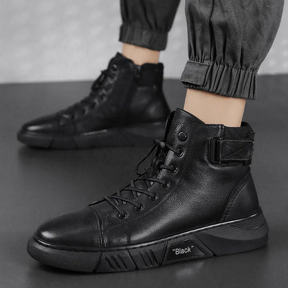 Men's Handmade Black Leather Boots