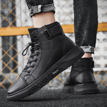 Men's Handmade Black Leather Boots
